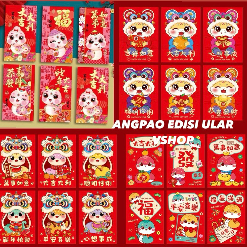 

[ ISI 6 ] READY MEDAN ANGPAO ULAR IMLEK PENDEK SHIO ULAR 2025 HONG BAO FUNG PAU Imlek Sincia Tahun Ular | Amplop Angpau Lucu Imlek Ular Chinese New Year Tahun Baru 2025