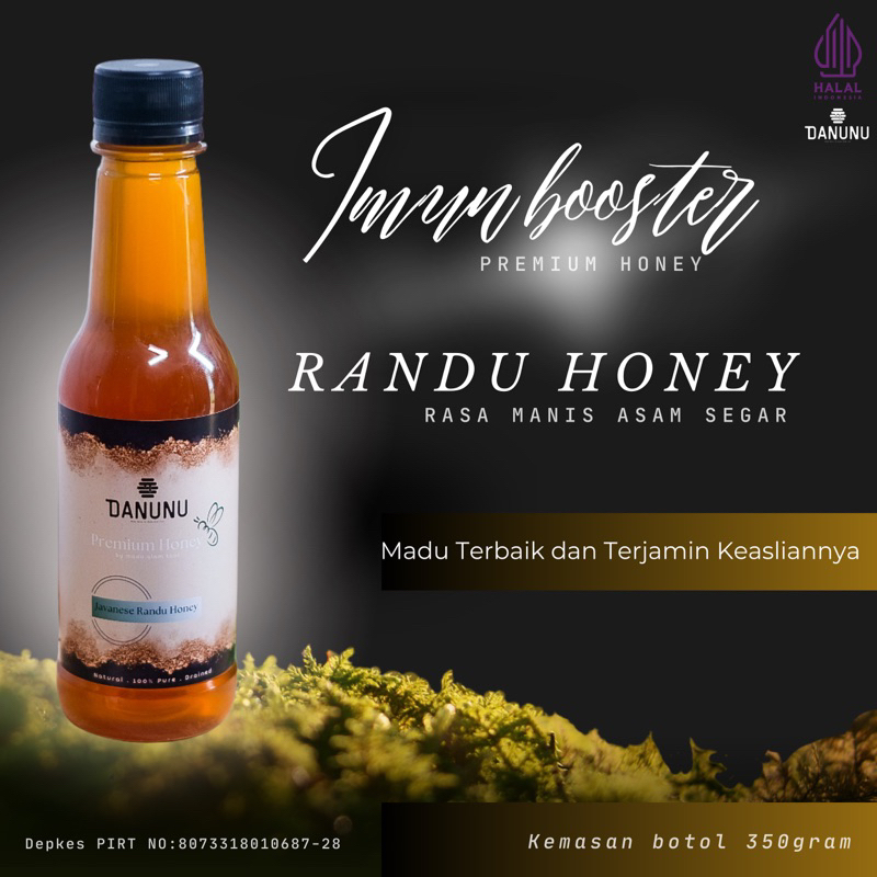 

madu asli 100% tanpa campuran RANDU kemasan botol 350gr, bahan natural honey