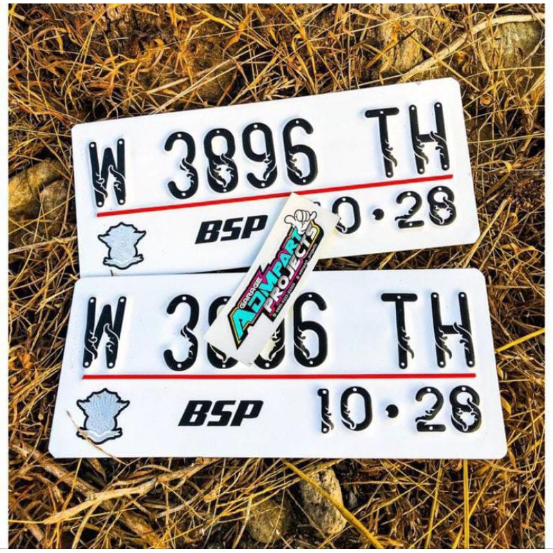 PLAT MOTOR WARNA PUTIH//PLAT MOTOR BAUT TANAM//PLAT MOTOT