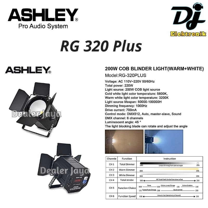 Lampu COB Ashley RG 320 PLUS / RG320 PLUS - Lampu Panggung Lighting
