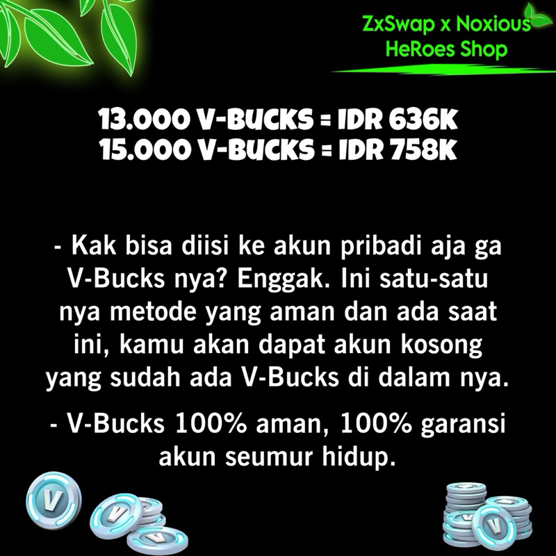 Fortnite V-Bucks untuk PC | Playstation | Mobile