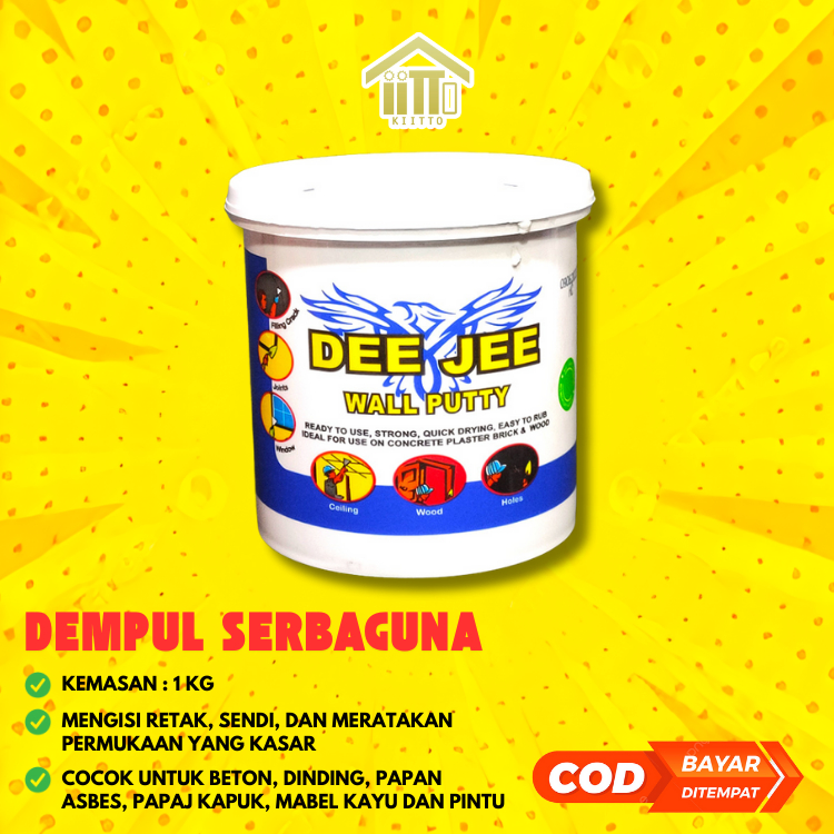 DEMPUL SERBAGUNA 1 KG UNTUK TEMBOK DAN KAYU DEE JEE WALL PUTTY / DEMPUL DINDING TEMBOK KAYU 1 KG / D