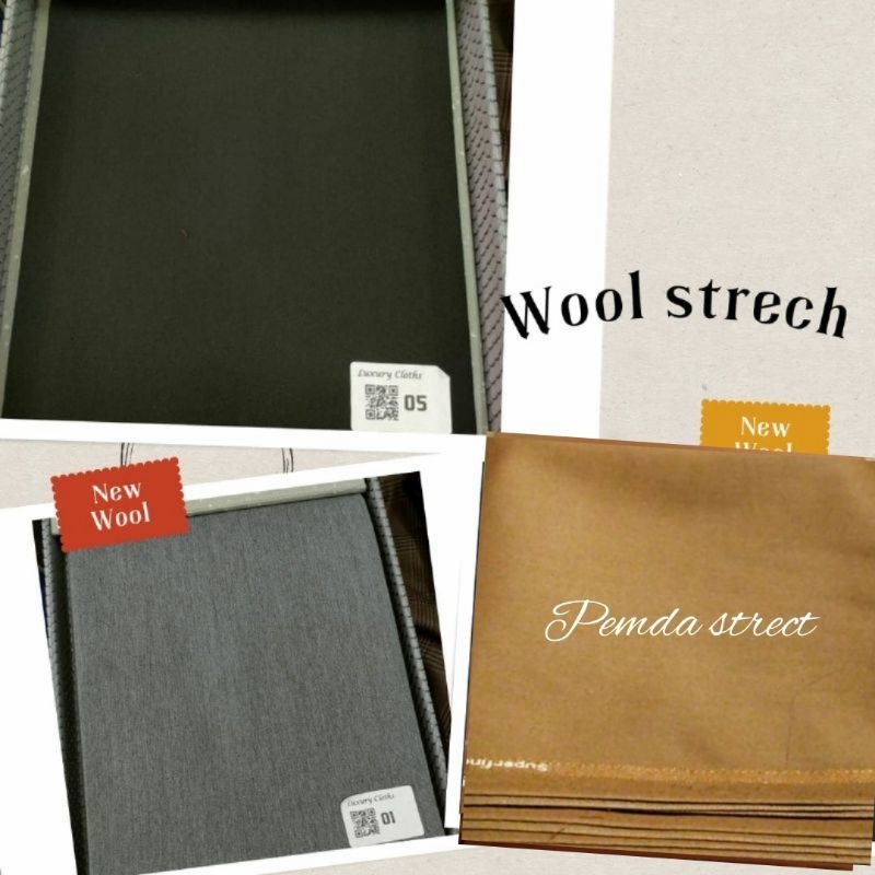 Bahan kain streat super premium wol streat bahan celana jas safari kantor rok sepan