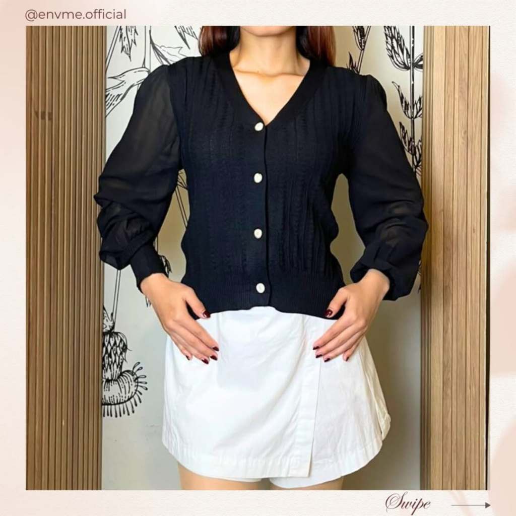 Envme BITKA KNIT CARDIGAN  /Atasan Blouse  Rajut