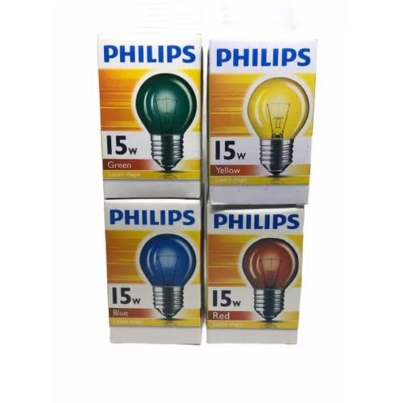 LAMPU BOHLAM PIJAR PHILIPS LAMPU HIAS WARNA WARNI 15W 15 WATT
