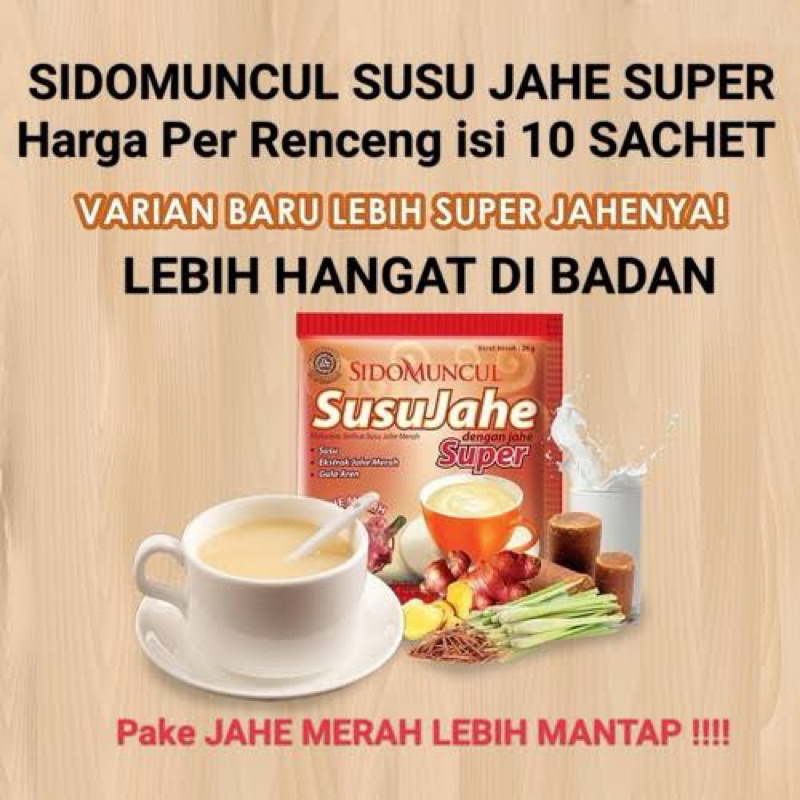 

SUSU JAHE SUPER PREMIUM sidomuncul isi 10 sachet lebih murah