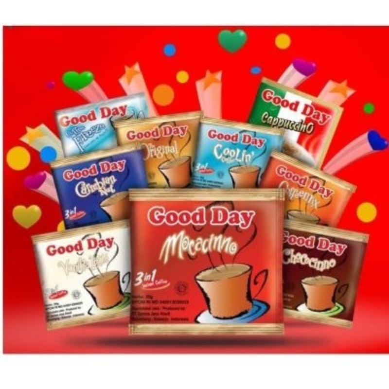 

KOPI GOOD DAY hot mini coolin chococino moccacino carebian nut duet vanilla latte TokoHarjosari