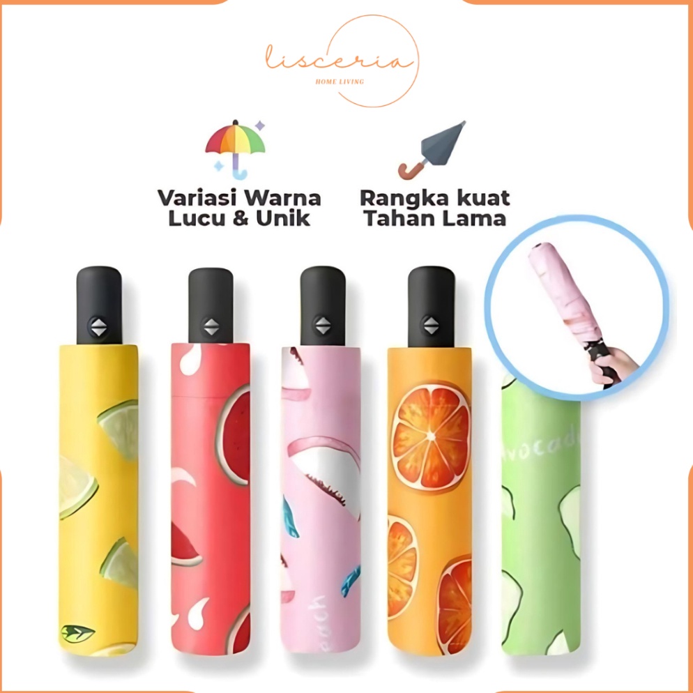 Extra promo  LSC  Payung Buah 3D Payung Lipat 3D