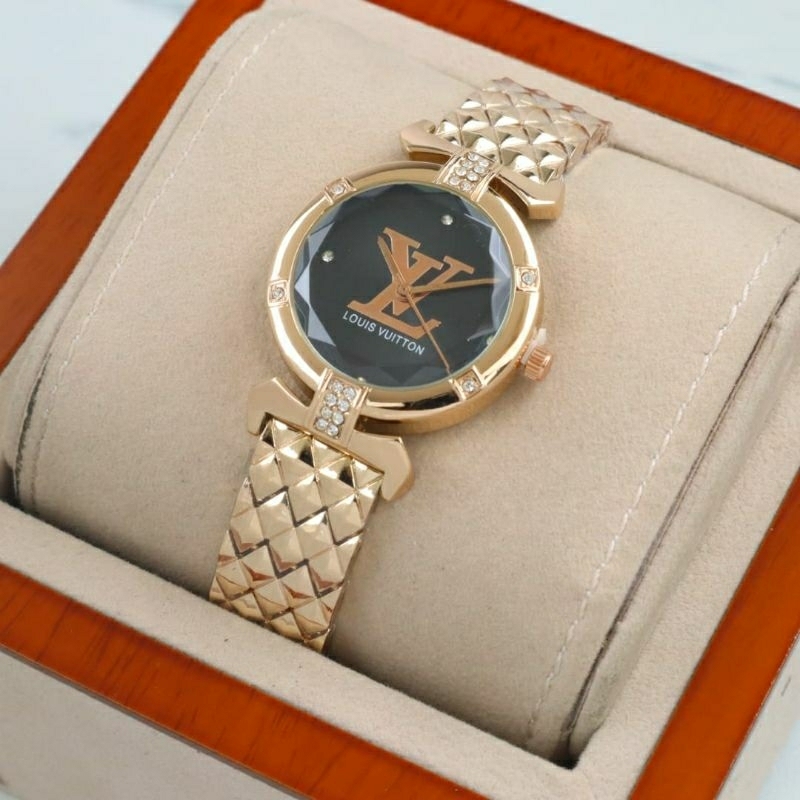 Jam Tangan Rantai Wanita LV-Free Box -Batrai Cadangan