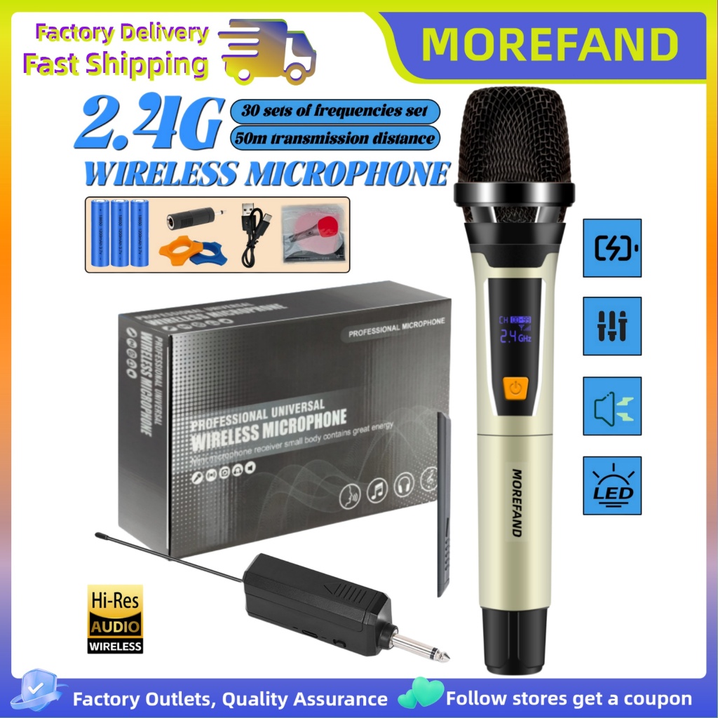Mikrofon Mic Wireless UHF Double Digital Wireless Mic Microphone Bluetooth Profesional Mikrofon