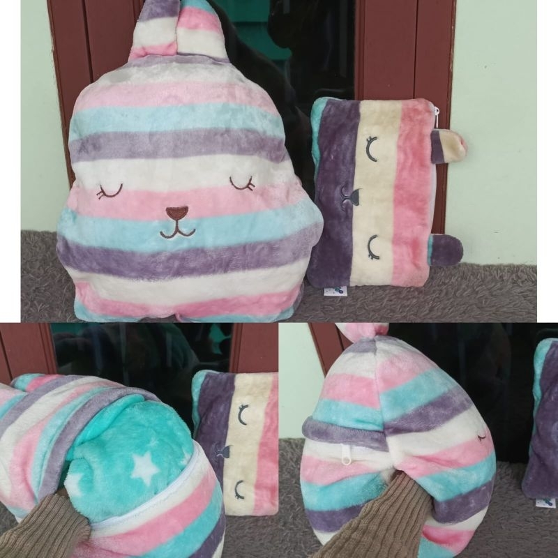 3 Set Paket Balmut Bantal Selimut, Banler dan Dompet Pouch Craftholic Original