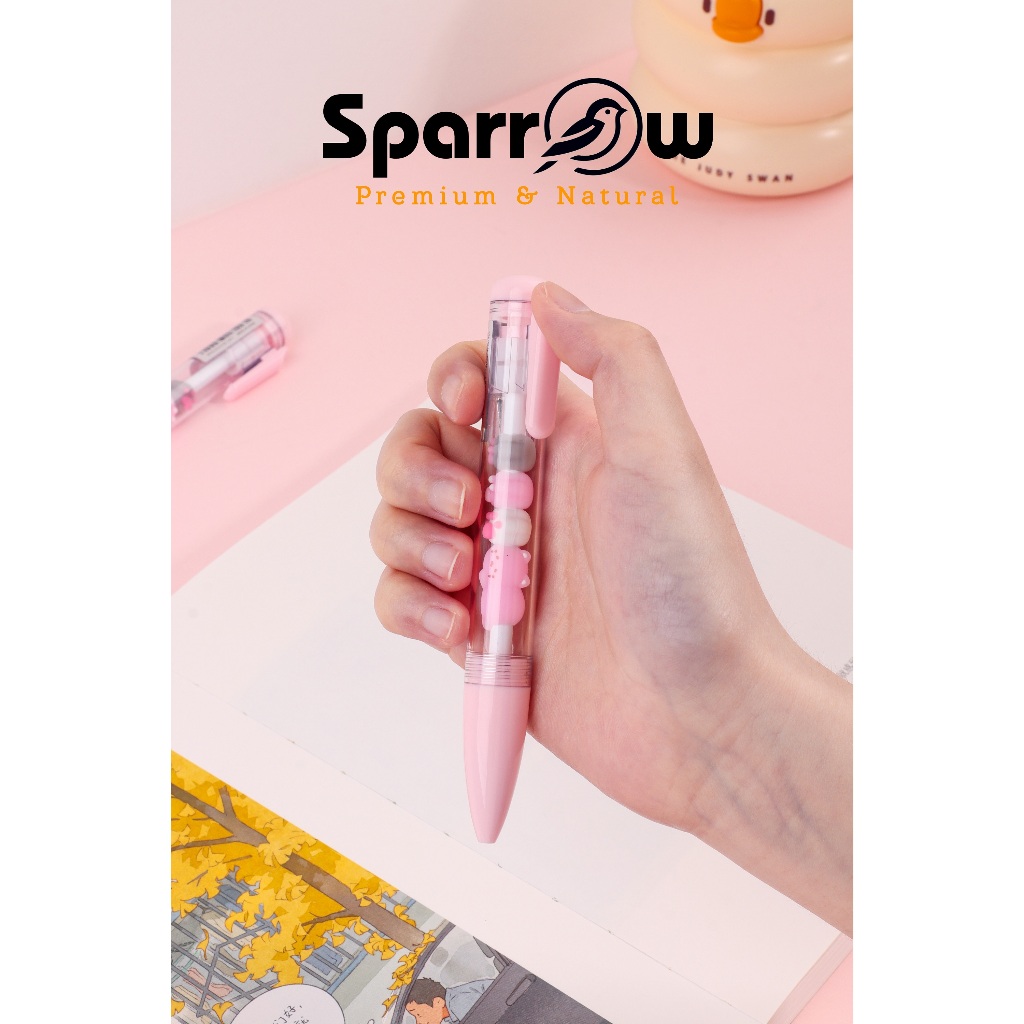 SPARROW KUKI Pen Silikon / Silicone Pen / Pen Karakter Lucu Cantik PUSSY CAT DAILY (8116)