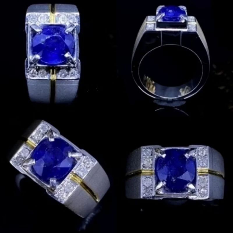 HARGA PROMO CINCIN BERLIAN PRIA NATURAL BLUE SAPPHIRE