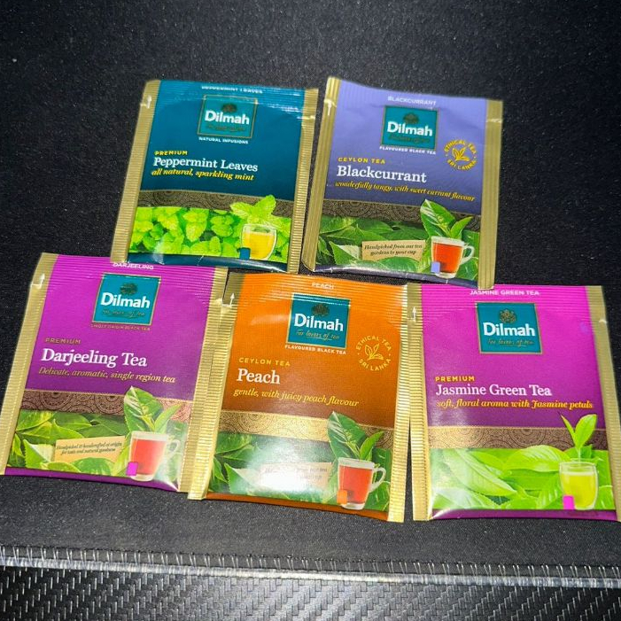 

Teh Premium Dilmah Tea Envelope Sachet Ecer Peppermint Blackcurrant Peach Jasmine