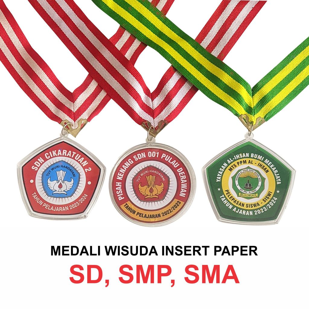 

Medali Insert Paper | Medali Sekolah Plus Tali & Gambar