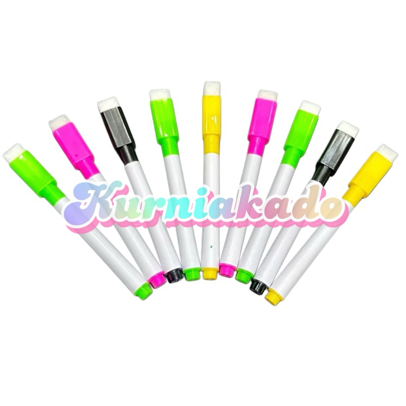 

Spidol Warna warni Papan Tulis White Board Magnet penghapus / Spidol Mini Warna Warni / Spidol Wipe And Clear kurnia kado