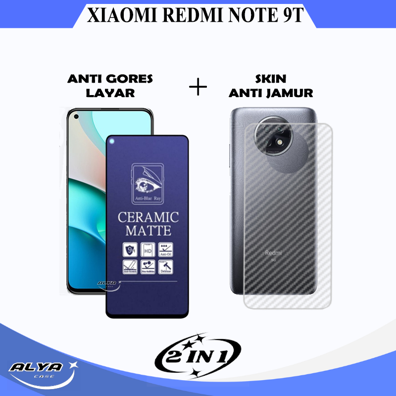 Paket 2in1 Anti Gores Xiaomi Redmi Note 9t 9 5G 9 Pro 5G Tempered Glass