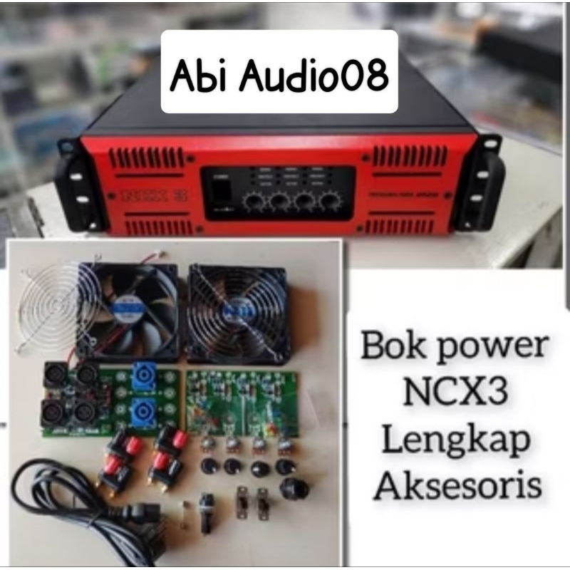 Bok power amplifier 3U NCX3 lengkap asesoris bahan plat hitam tebal