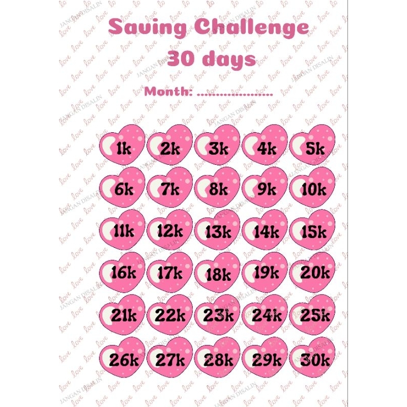 

TERMURAH! SAVING CHALLENGE/ TANTANGAN MENABUNG