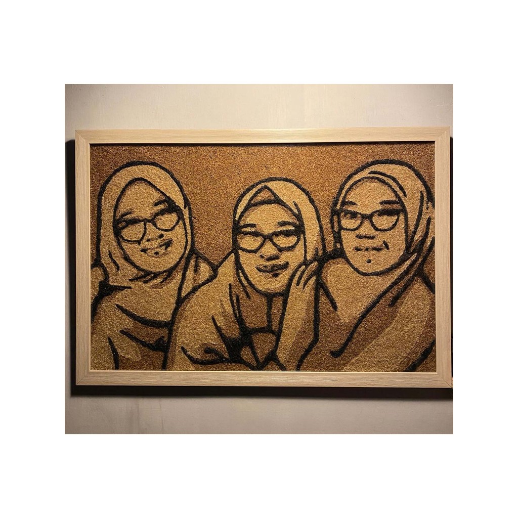 Lukisan Sabut Kelapa - Foto Keluarga - Bisa Custom