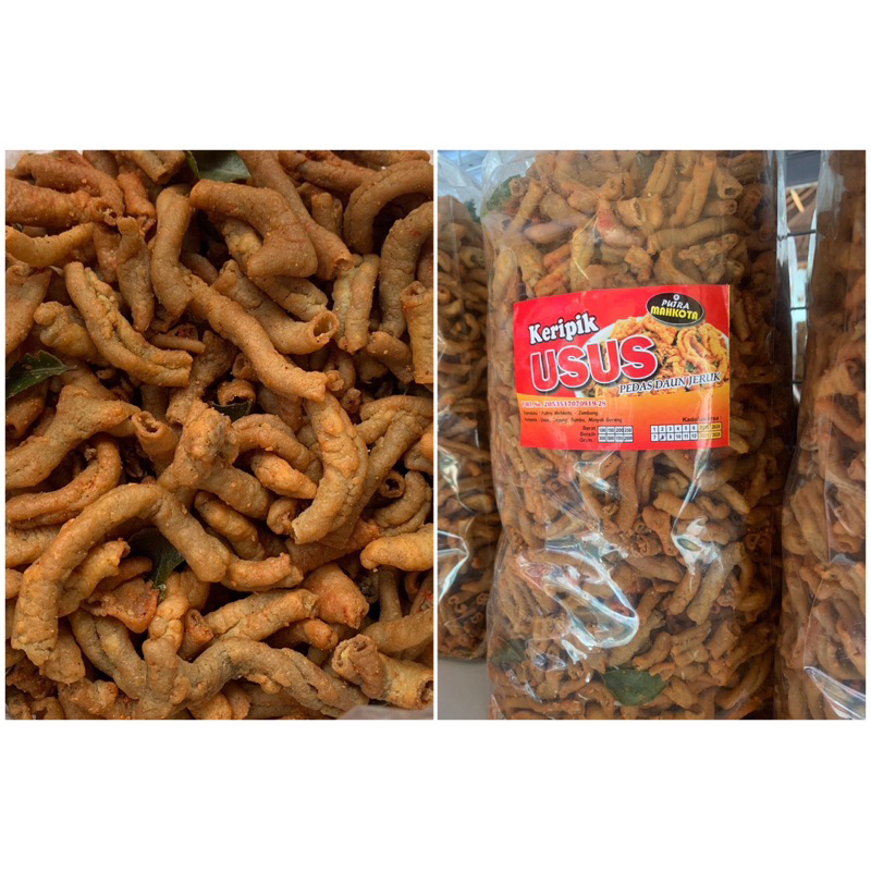 

KRIPIK USUS PEDAS DAUN JERUK 250gr 500gr 1kg