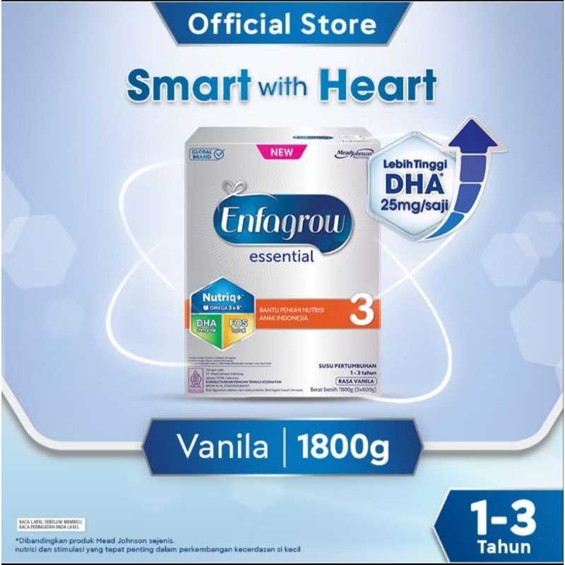 

Enfagrow Essential Usia 1 - 3 Tahun 1800gr