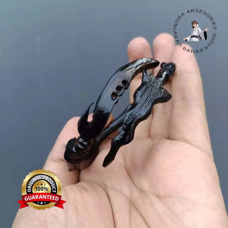 gelang akar bahar hitam ukir keris & kujang original