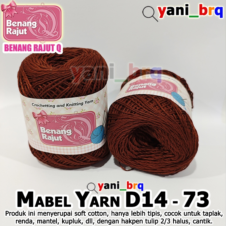 BENANG RAJUT HALUS SMALL MABEL 73 COKELAT PMK TOKO BENANG RAJUT Q yani_brq