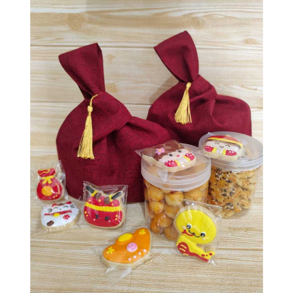 Tas hampers CNY Imlek - Knotted Bag hampers imlek - Tas goodiebag souvenir
