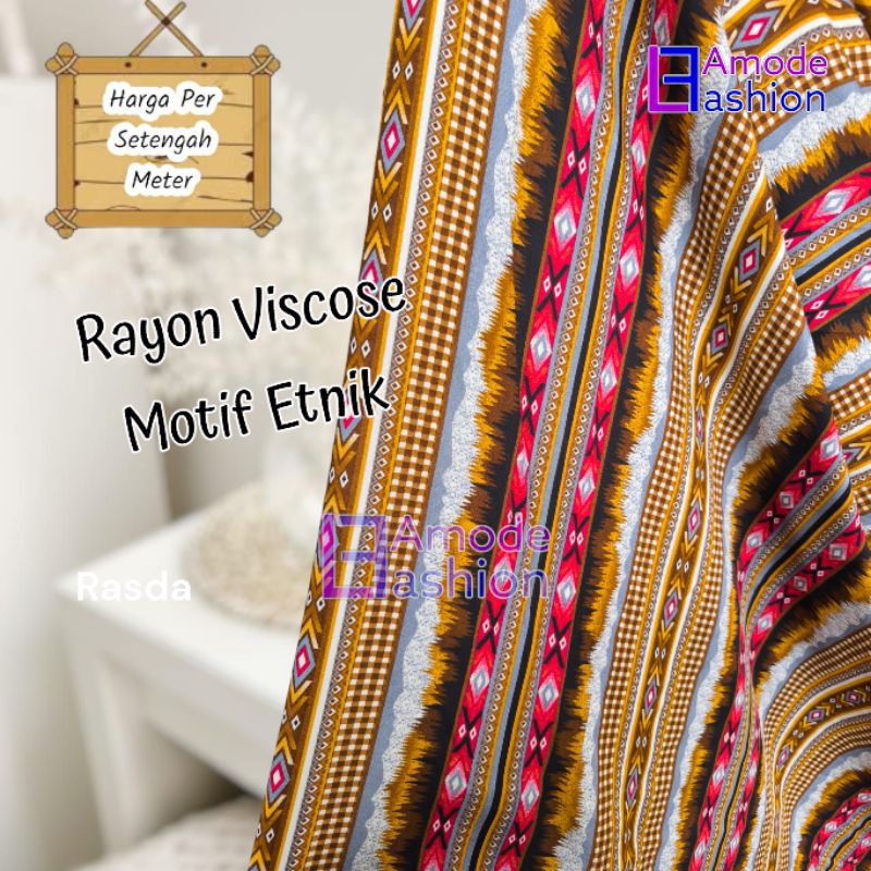 Kain Rayon Viscose Motif Etnik