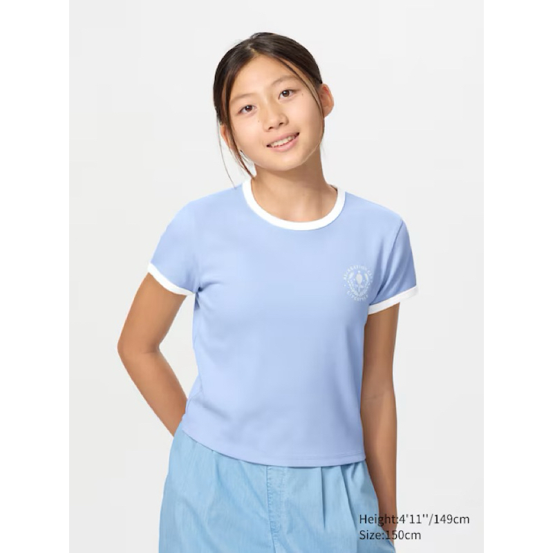 GIRLS T-Shirt Mini Rib Lembut UNIQLO