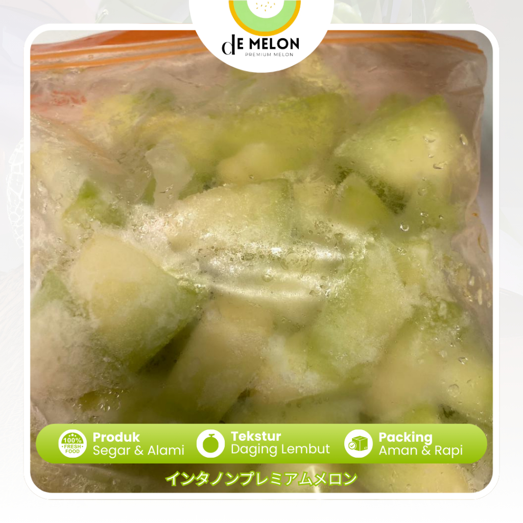 

Buah Melon Inthanon Manis Segar Beku Frozen Fruit Kemasan 1kg deMelon