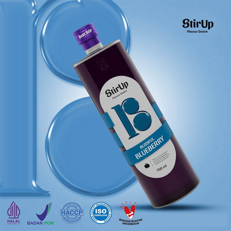 

StirUp Blissful Blueberry - Gourmet Syrup Rasa Blueberry - Glass