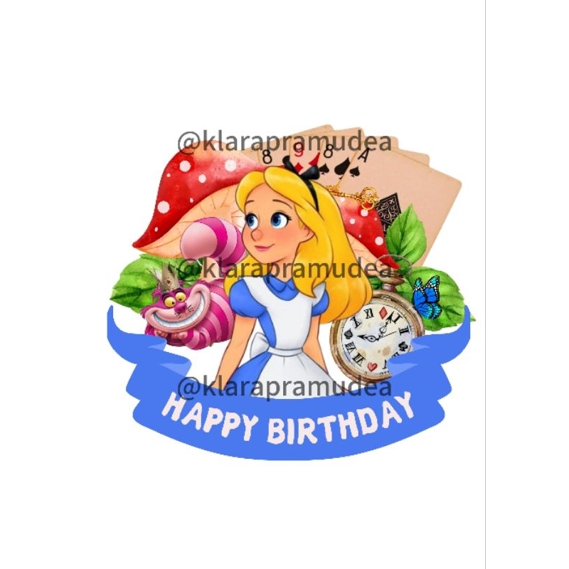 TOPPER KARAKTER ALICE IN WONDERLAND// TOPPER MURAH