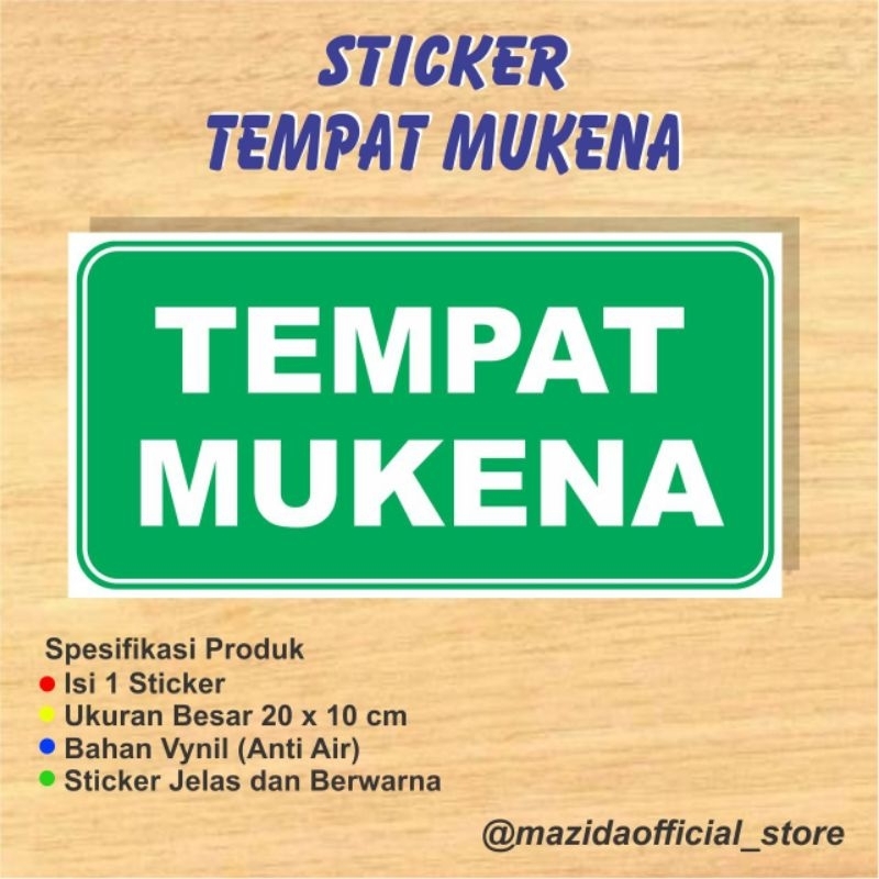 

Sticker Tempat Mukena Sajadah Masjid Mushola Vynil Anti Air