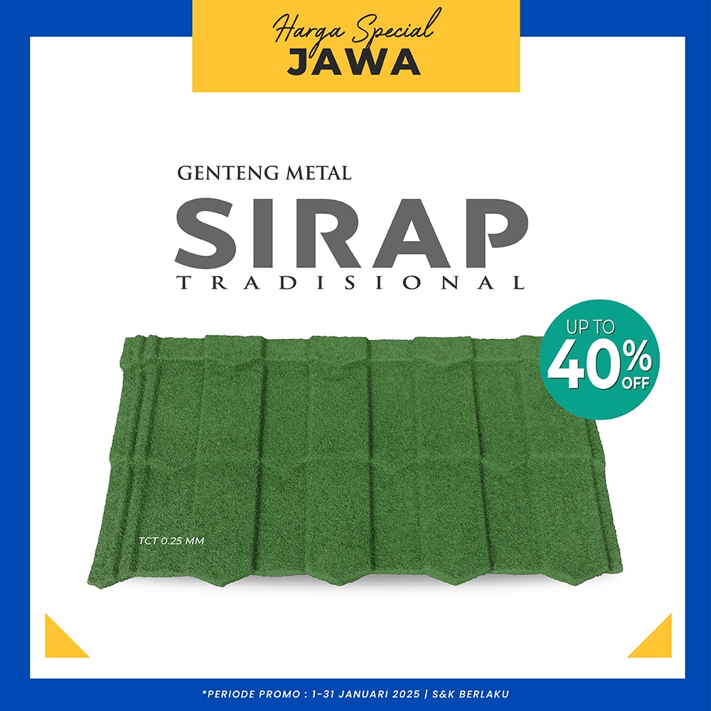 HARGA JAWA Genteng Metal Rainbow Sirap Termurah dan Bergaransi