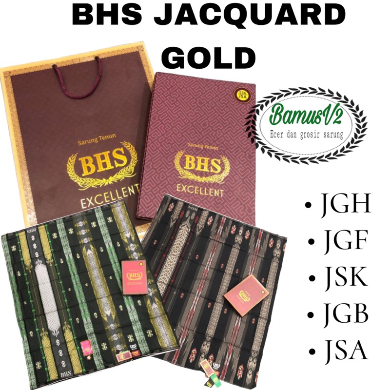 Sarung BHS Excellent Jacquard Songket Mix and putih