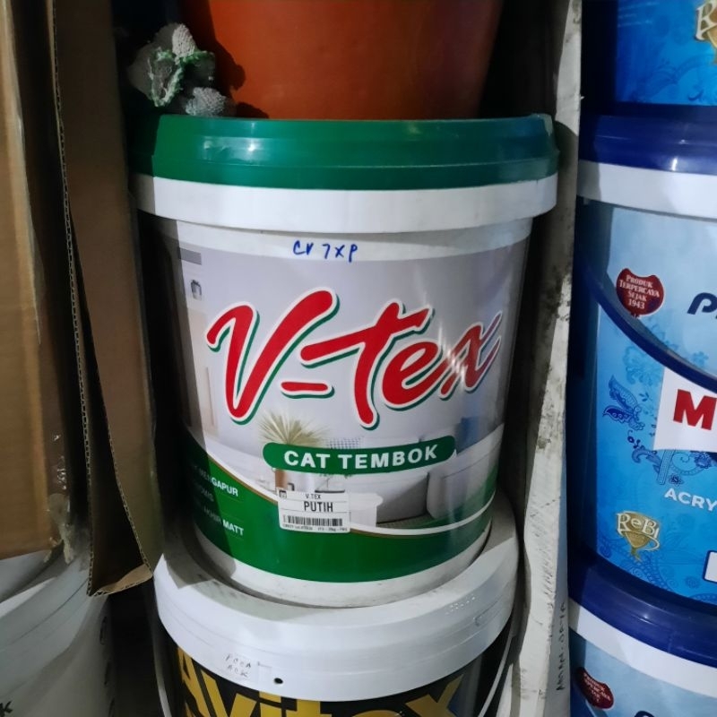 Cat Tembok 20kg merk V-Tex warna Putih / Cat Dinding V Tex Putib