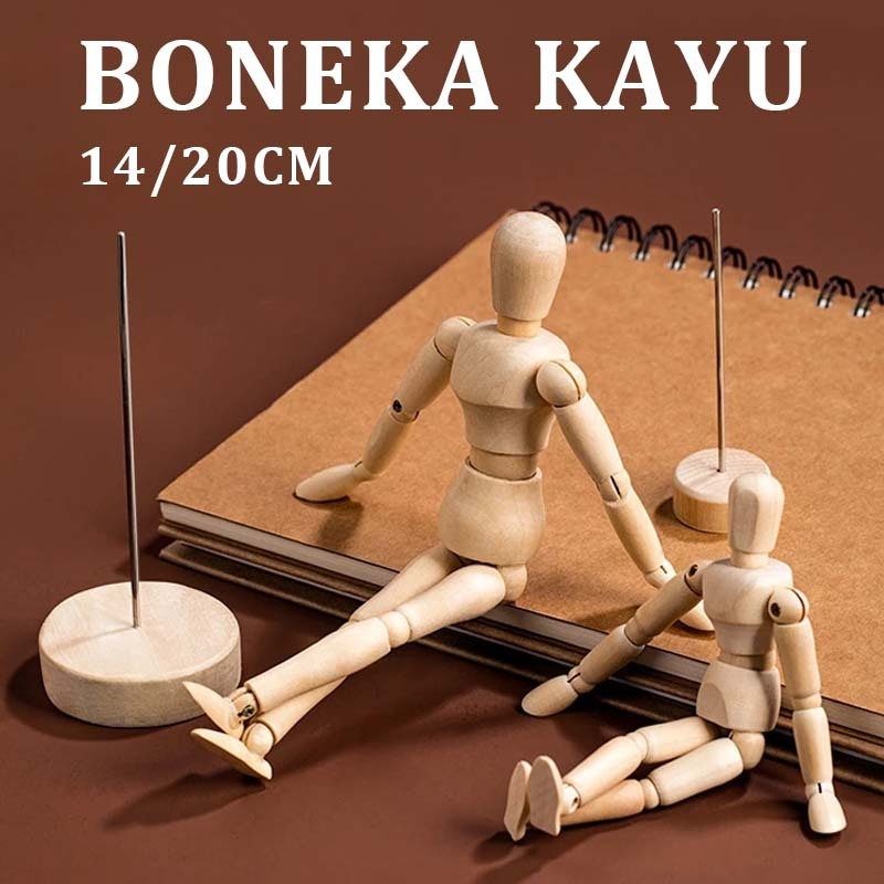 Mannequin Kayu Manekin Kayu Mini Manekin Kayu Full Body Figure Hiasan Meja Patung Import