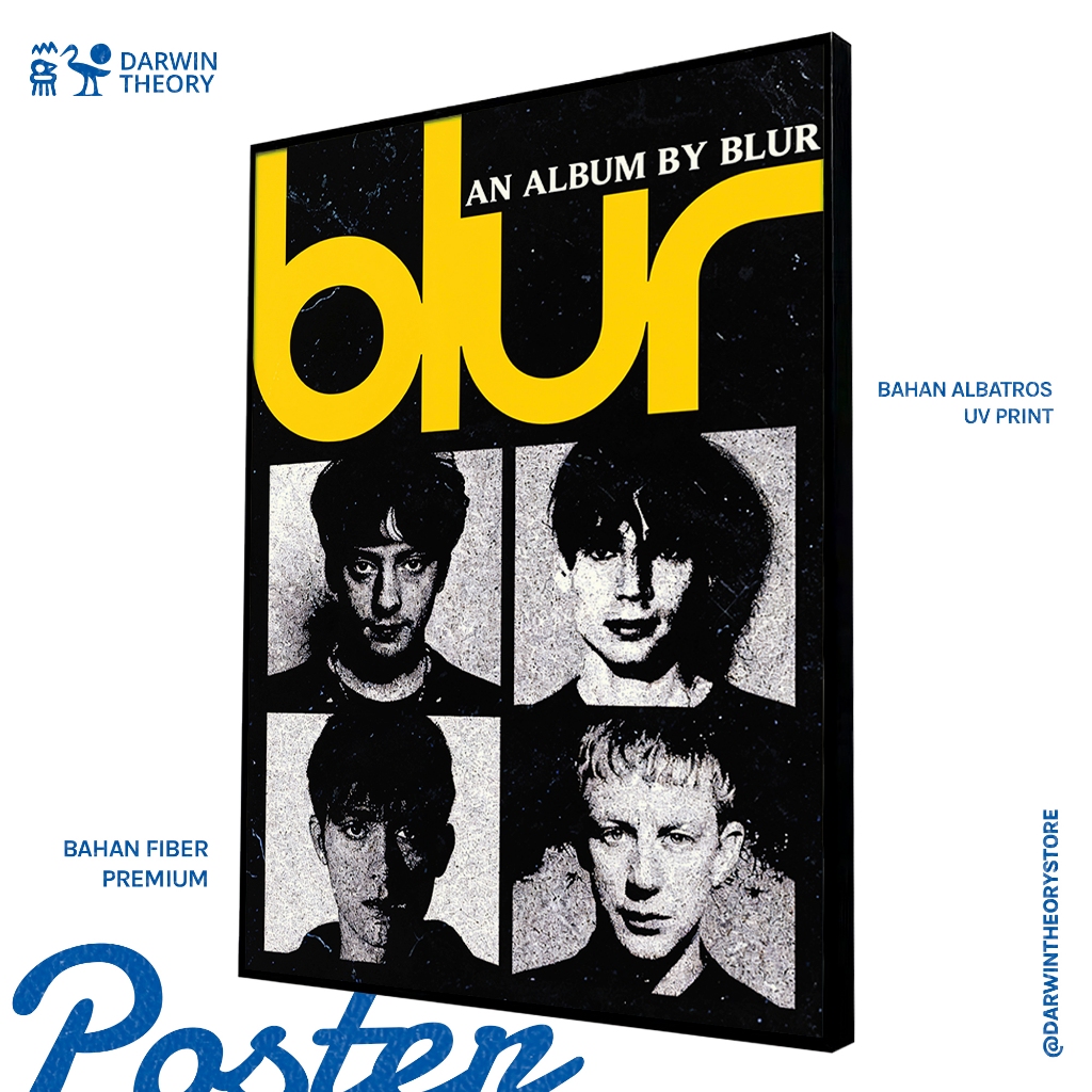 Poster Hiasan Dinding Premium - BLUR BAND - Frameblock aesthetic - Frame Fiber & Mdf - Kertas Albatr