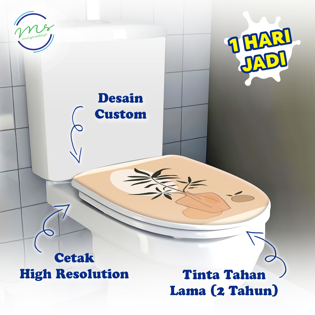 STIKER TOILET STIKER CLOSET SIAP PAKAI DENGAN PEREKAT STICKER TOILET KLOSET -Stiker Sticker Toilet W