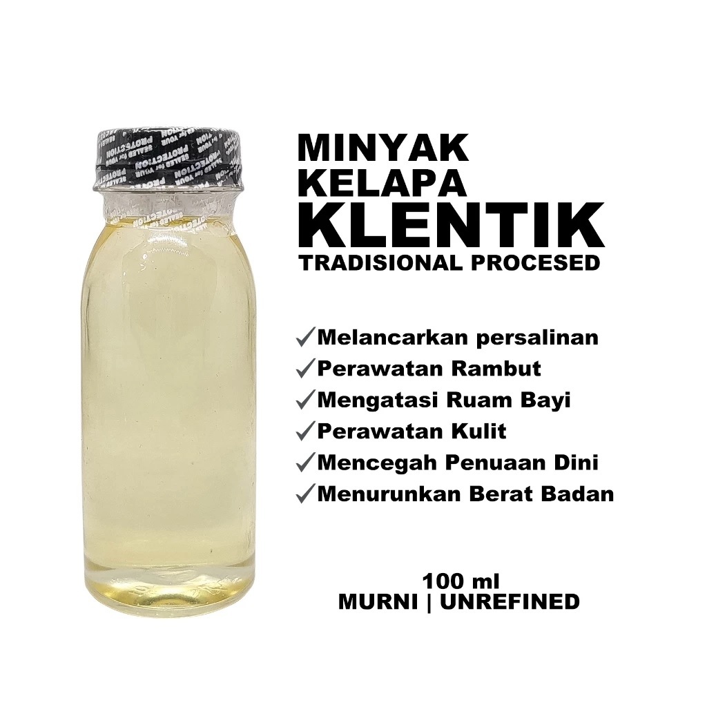 

MINYAK KELAPA KLENTIK 100ML ASLI/MURNI JERNIH TANPA CAMPURAN BAIK UNTUK IBU HAMIL MAUPUN MPASI BAYI