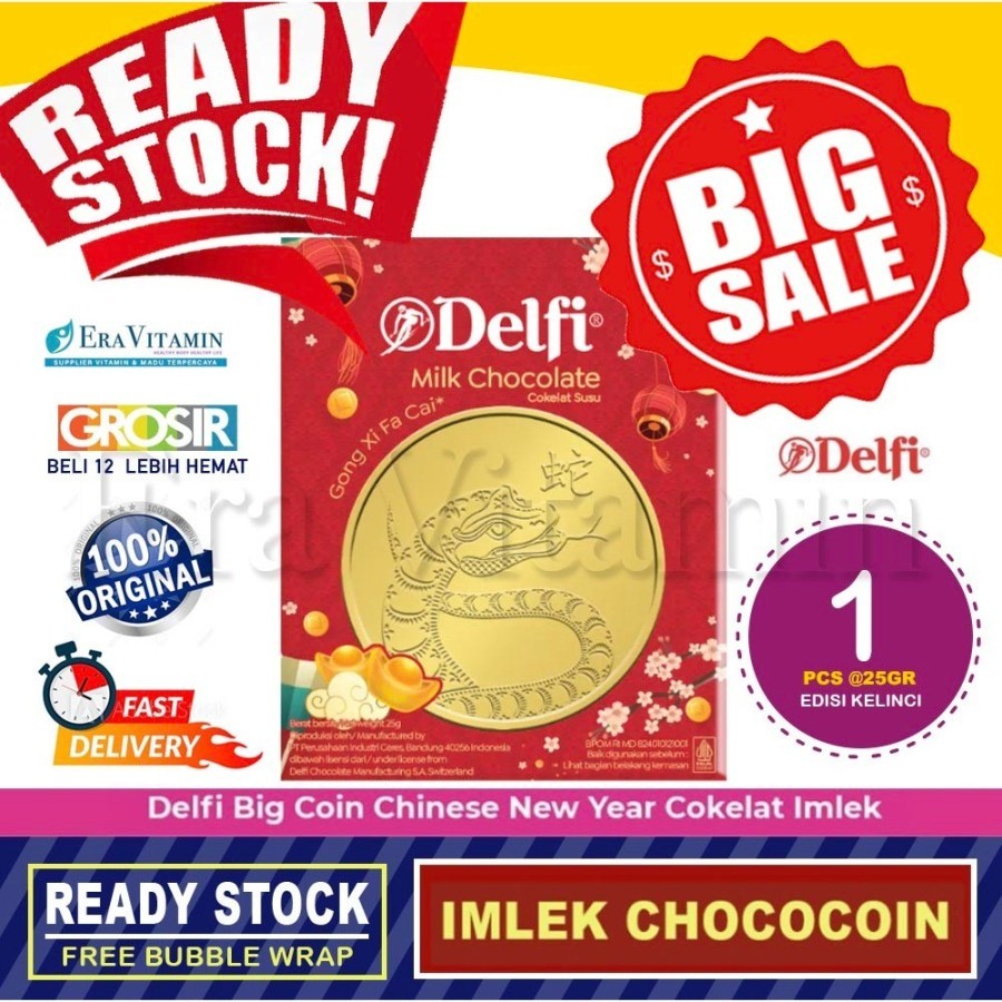 

DELFI Gold Coin Milk Chocolate 25 Gr Imlek CNY Chococoin koin coklat ULAR