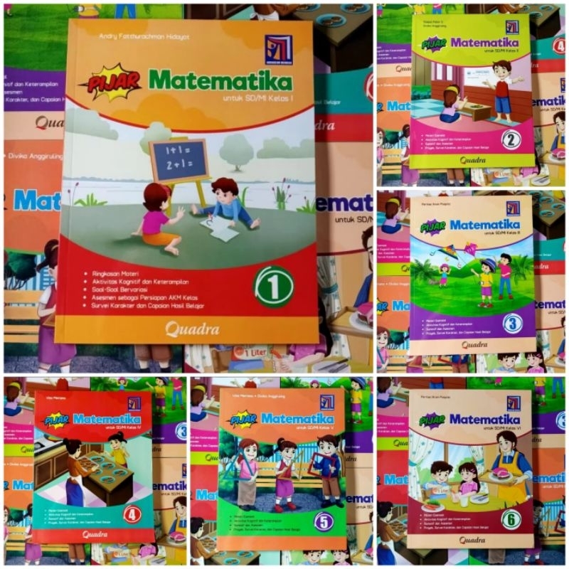 Buku Pijar Matematika Quadra SD Kelas 1-6 Kurikulum Merdeka