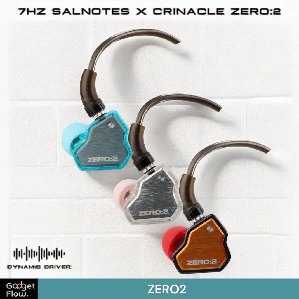 Earphone 7HZ Salnotes IEM Crinacle Zero:2 10mm Dynamic Driver IEM ZERO2 Headset ORIGINAL