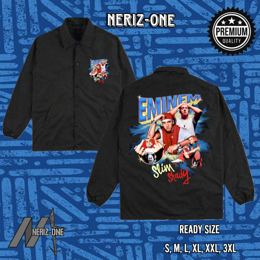 COACH JACKET DESAIN SABLON REMAKE UNOFFICIAL EMINEM KEREN SABLON PREMIUM QUALITY READY SIZE S-XXXL