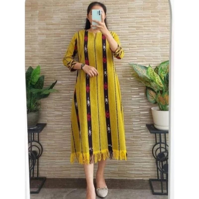Dres Tunik Tenun, Tunik Tenun Ikat, Dres tenun kekinian