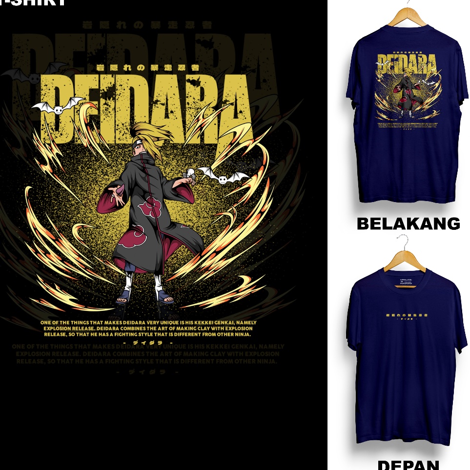 Specia Sale Deidara Kaos Dewasa Motif Anime Naruto Boruto Karakter Deidara