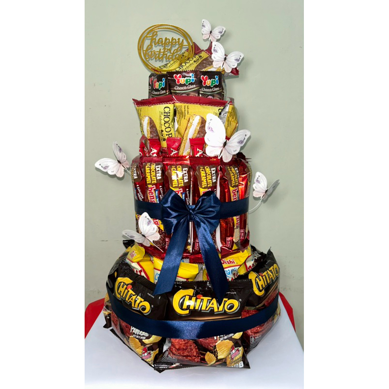 

Ready bisa dadakan buket cake snack/tower snack/buket kue makanan/kue ultah/snack kue