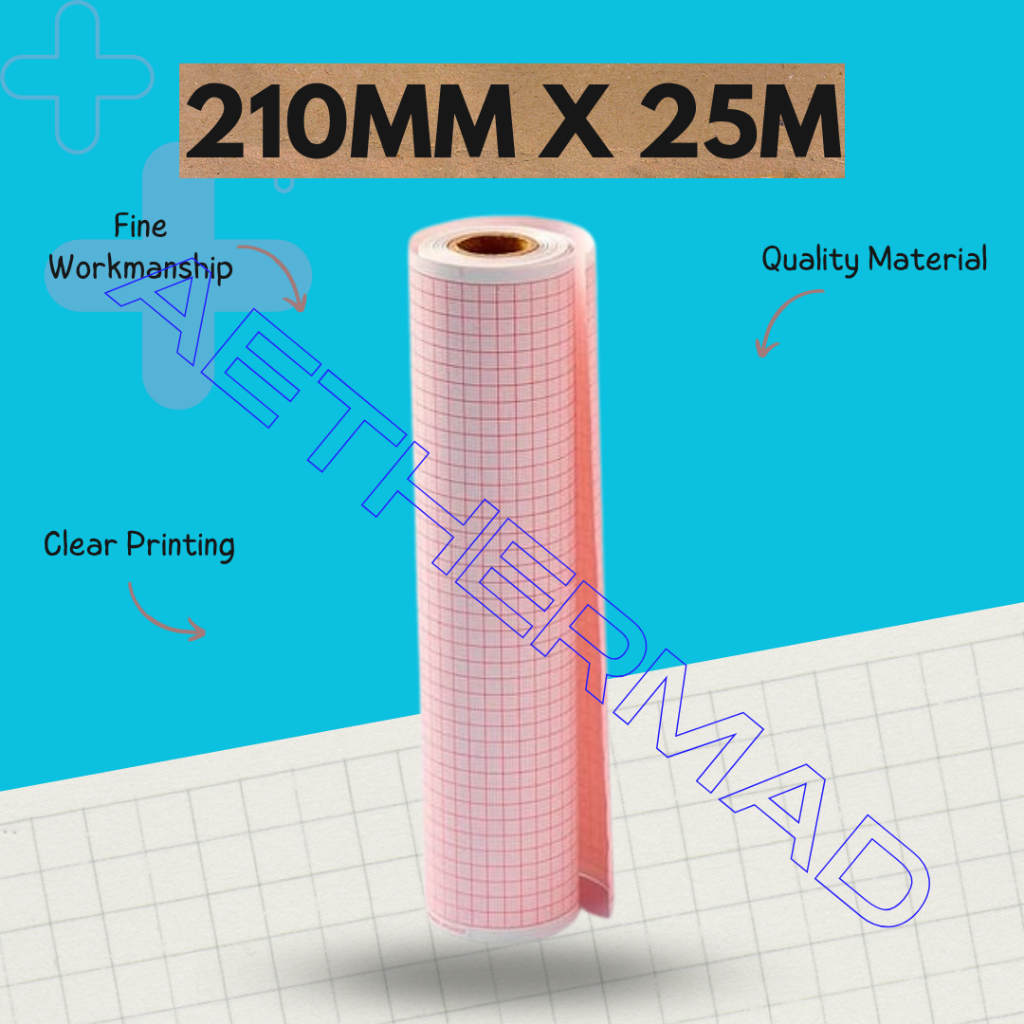 

Kertas ECG EKG 210mm X 25M ROLL / Thermal paper EKG 210mm X 25M Roll